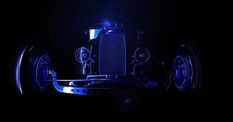 Hot Rod 3D render Stock Illustration