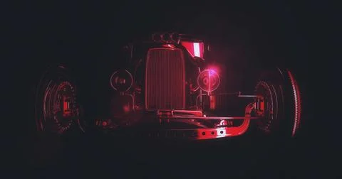 Hot Rod 3D render Stock Illustration