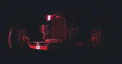 Hot Rod 3D render Stock Illustration
