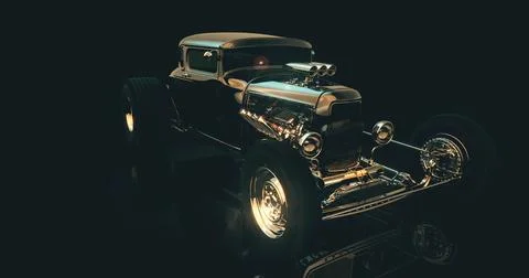 Hot Rod 3D render Stock Illustration