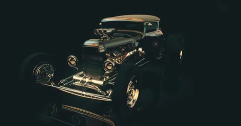 Hot Rod 3D render Stock Illustration