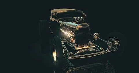 Hot Rod 3D render Stock Illustration