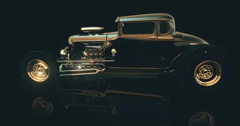 Hot Rod 3D render Stock Illustration