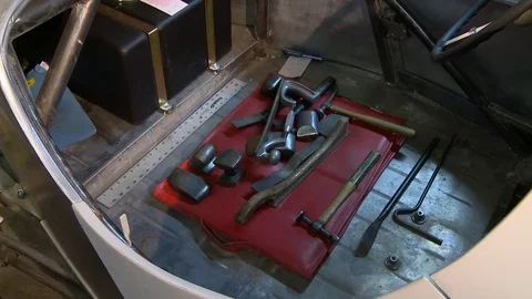 Hot rod and tools Stock Footage 74125970