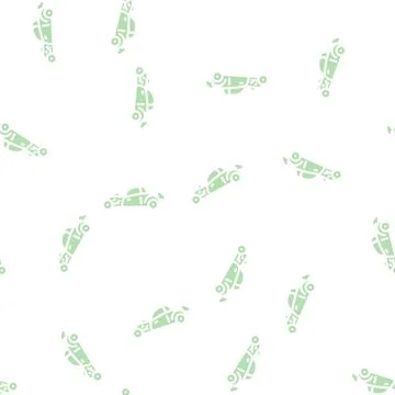 Hot rod car glyph vector seamless pattern イラスト素材