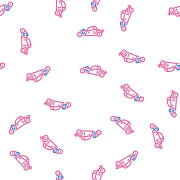 Hot rod car vector seamless pattern Stock Illustration