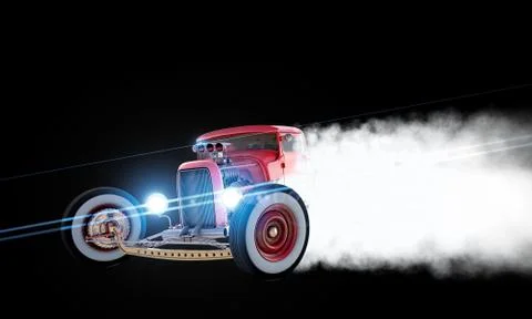Hot Rod Drift 3D render Stock Illustration