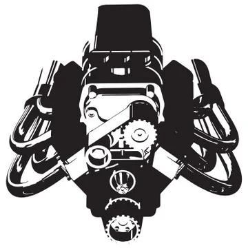 Hot Rod Engine Stock Illustration