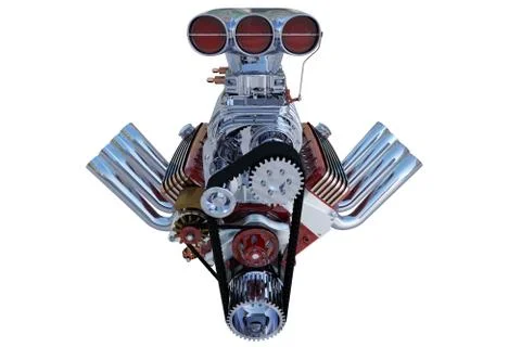 Hot rod engine isolated. 3D render Stock Illustration