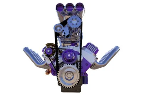 Hot rod engine isolated. 3D render Stock Illustration