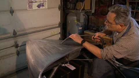 Hot rod metal work Stock Footage 74128703