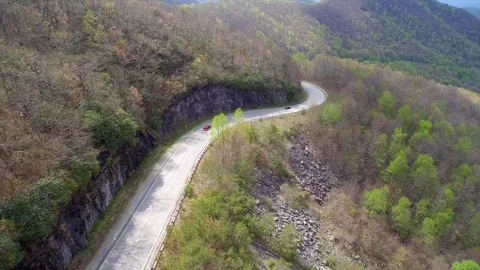 Hot rods on a mountain passs Video stock 85021895