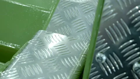 Hot-rolled corrugated lentil sheet is intend for construction, cladding, roofing Stock Footage 217739203