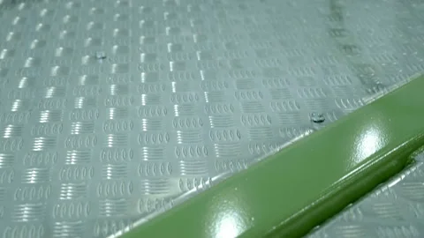Hot-rolled corrugated lentil sheet is intend for construction, cladding, roofing Stock Footage 217747577