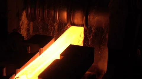 Hot rolled a hot billet  Stock Footage 61293831