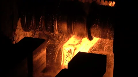 Hot rolled a hot billet  Stock Footage 62198536