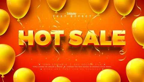 Hot Sale 3D Text Effect Design Editable and Scalable Vector Graphic Style Effect Stock Illustration