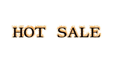 Hot Sale fire text effect white isolated background Stock Footage 138071846