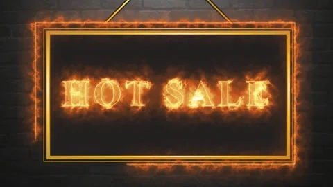 Hot sale text effect on the frame with fire lines Stock Footage 163790025