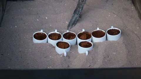 Hot sand coffee Stock Footage 178691941