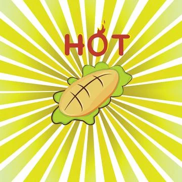 Hot sandwich. Stock Illustration