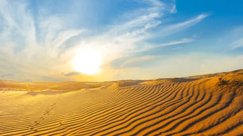 Hot sandy desert at the sunset Stock Footage 313932212