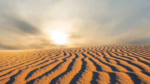 Hot sandy desert at the sunset time lapse scene Stock Footage 297756985