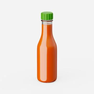 Hot sauce bottle. 3d render. Stock Illustration