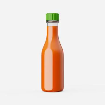 Hot sauce bottle. 3d render. Stock Illustration
