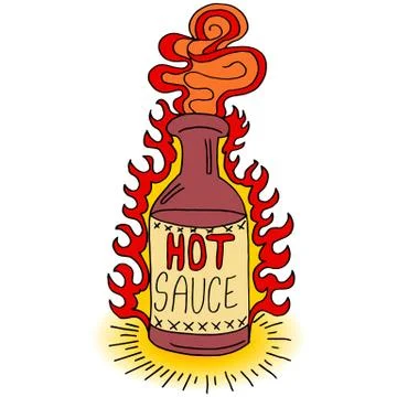 Hot sauce bottle Stock Illustration