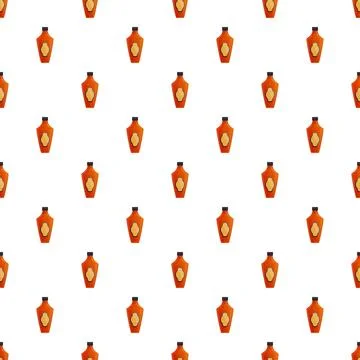 Hot sauce bottles creating a seamless pattern texture Illustrazione stock