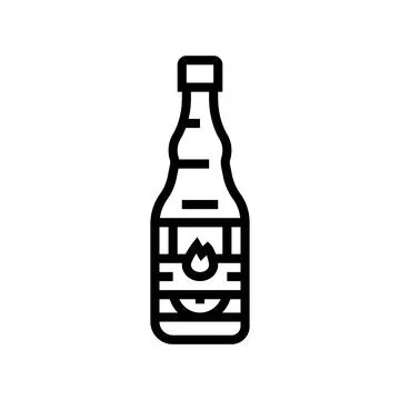 Hot sauce condiment line icon vector illustration Stock Illustration