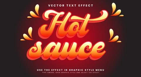 Hot sauce editable text effect Template Stock Illustration