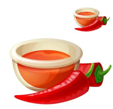 Hot sauce isolated on white background. Detailed Vector Icon Stock Illustration