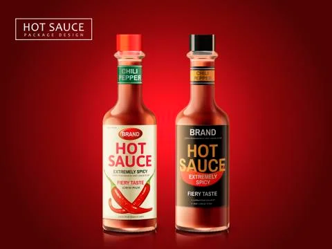 Hot sauce package design Stock Illustration