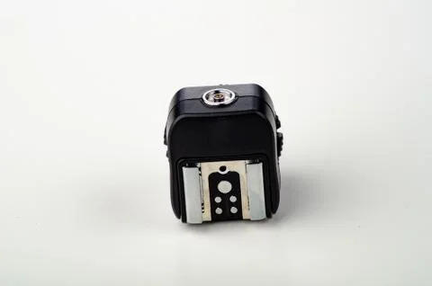 Hot shoe flash trigger sync adapter. Stock Photos