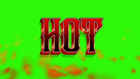 Hot sign looping animation on green background Stock Footage 340455314