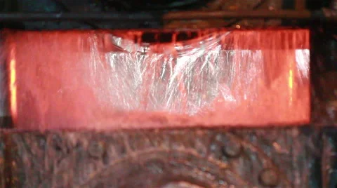 Hot slab are rolling in mill, Background of industry steel. Stock Footage 53548571