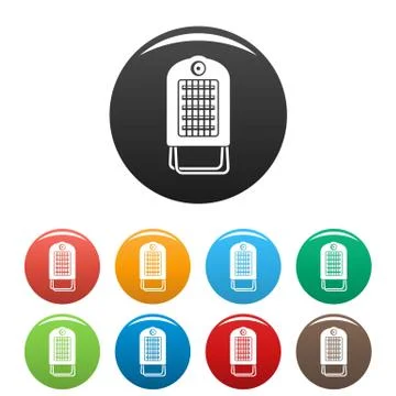 Hot small convector icons set color 스톡 일러스트