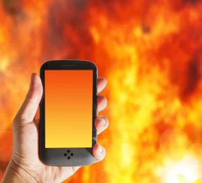 Hot smart phone Stock Illustration