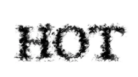 Hot smoke text effect white isolated background Stock Footage 138722737
