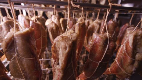 Hot smoked perch. Stock Footage 117825465