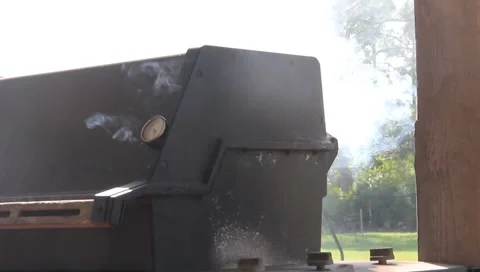 HOT Smoking Grill BBQ Stock Footage 5622044