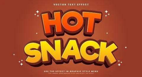 Hot Snack editable text effect template Stock Illustration