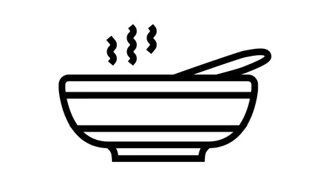 Hot soup line icon animation Stock Footage 326133080