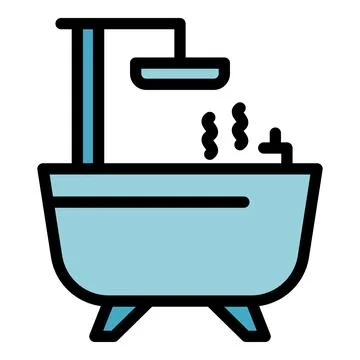 Hot spa bath icon vector flat 스톡 일러스트