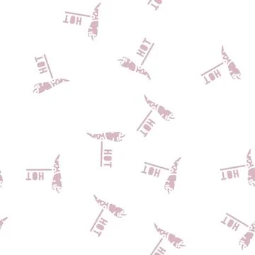 Hot spice pepper glyph vector seamless pattern Stock Illustration