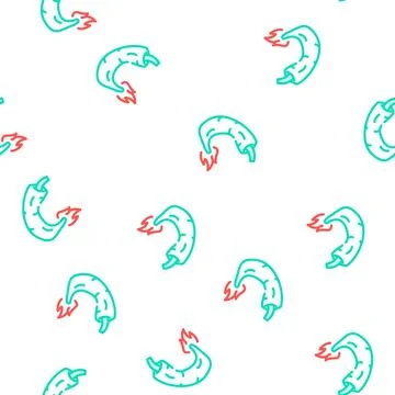 Hot spice pepper vegetable vector seamless pattern Stock Illustration