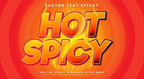 Hot Spicy Editable text effect Template Stock Illustration