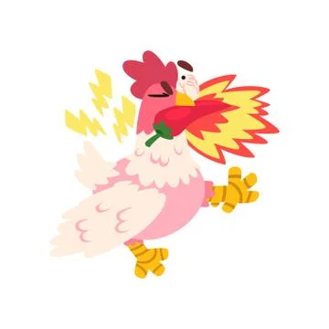 Hot spicy fire chicken, creative logo design element vector Illustration Stock Illustration